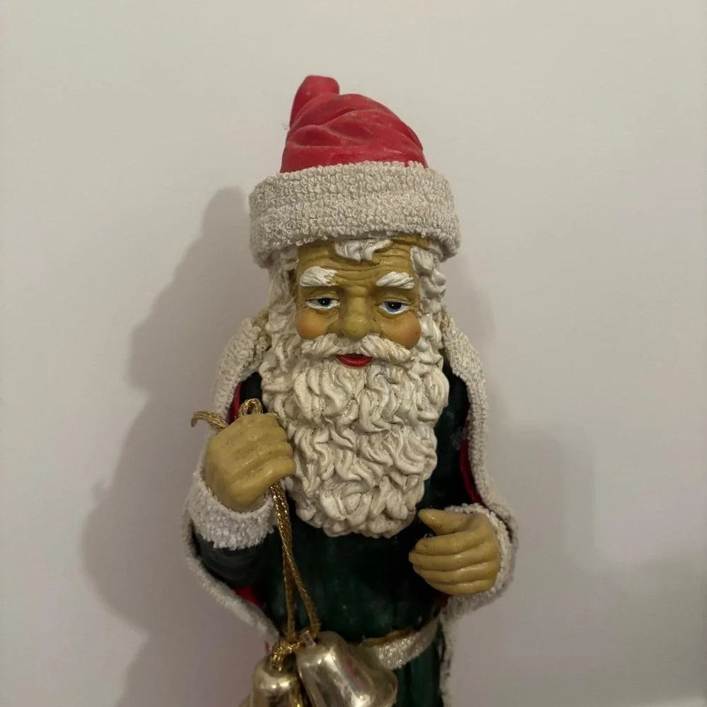 Vintage‎ Handcrafted Santa With Bells & Toy Bag 22
